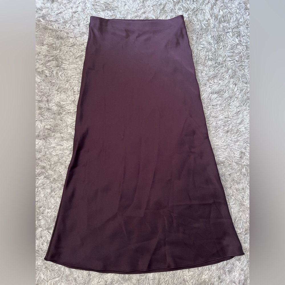 Zara Satin Effect Mid Skirt